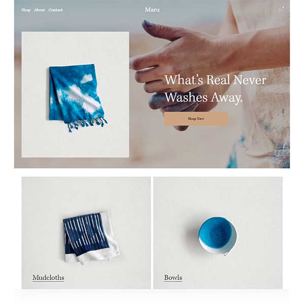 simple design, graphic styled, pottery, art, cobalt blue, square space template, 