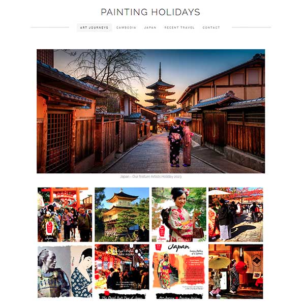 picture gallery example, japan, painting holidays website example, 