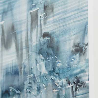 blue, white abstract painting, 